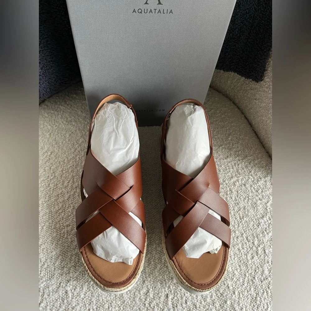 NWT Aquatalia Leather Amaya espadrille sandals~ size 10M